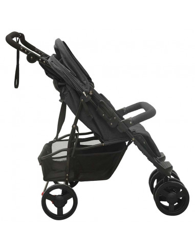 Passeggino Gemellare Antracite in Acciaio