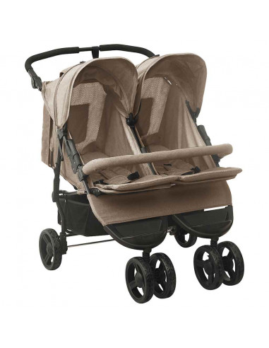 Passeggino Gemellare Grigio Talpa in Acciaio
