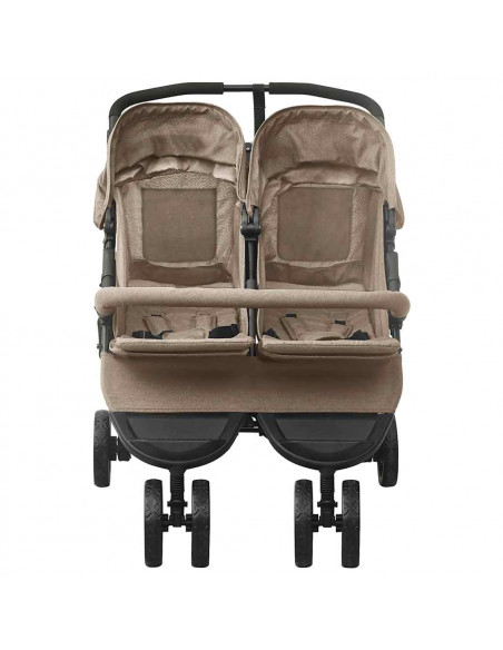Passeggino Gemellare Grigio Talpa in Acciaio