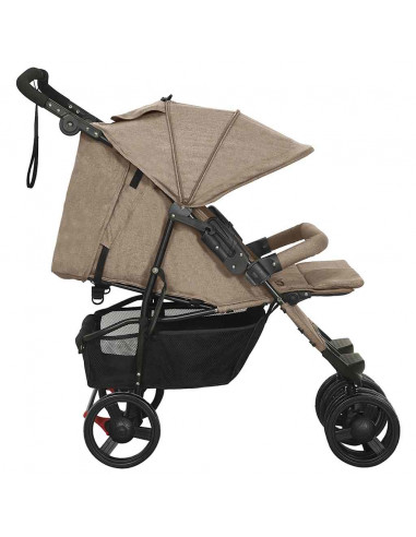 Passeggino Gemellare Grigio Talpa in Acciaio