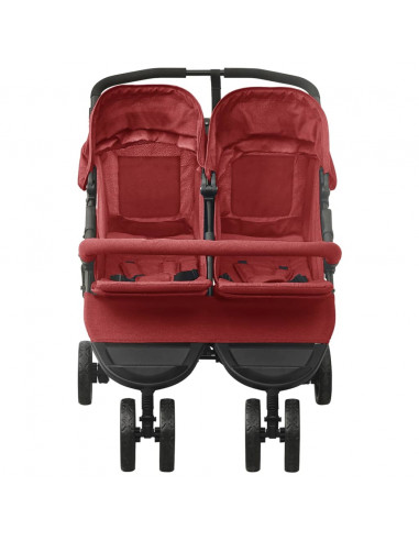Passeggino Gemellare Rosso in Acciaio