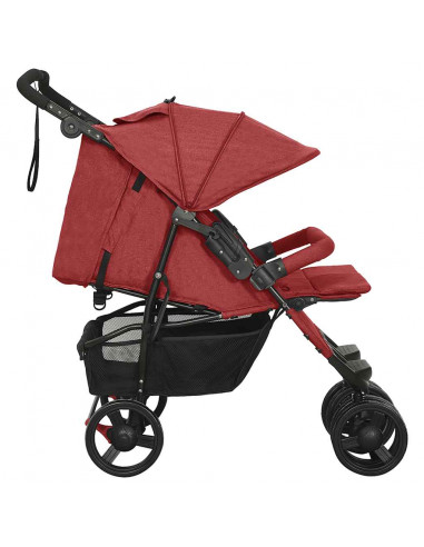Passeggino Gemellare Rosso in Acciaio