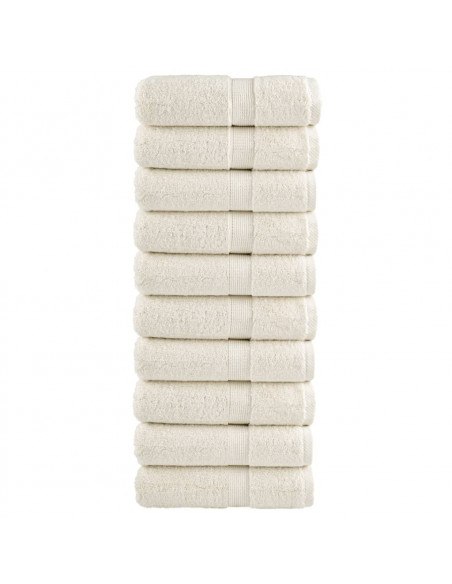 Asciugamani Premium 10 pz Crema 30x30 cm 600 g/m² 100% Cotone