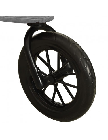 Passeggino Gemellare Grigio Chiaro in Acciaio