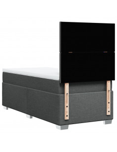 Giroletto a Molle con Materasso Grigio Scuro 80x200 cm Tessuto