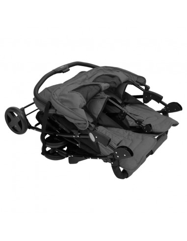 Passeggino Gemellare Grigio Scuro in Acciaio