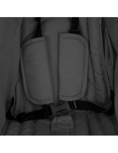 Passeggino Gemellare Grigio Scuro in Acciaio