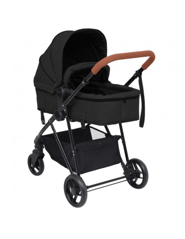 Passeggino 3 in 1 Antracite e Nero in Acciaio
