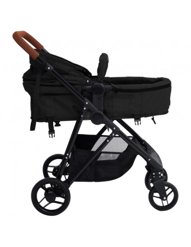 Passeggino 3 in 1 Antracite e Nero in Acciaio