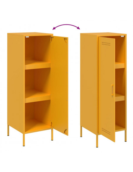 Credenza Giallo Senape 36x39x113 cm in Acciaio