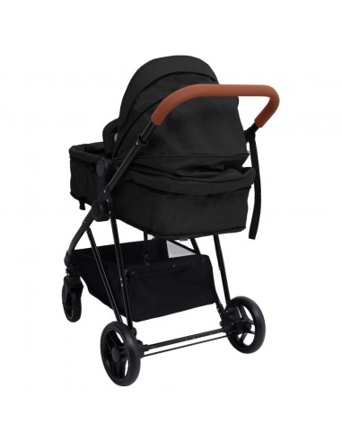 Passeggino 3 in 1 Antracite e Nero in Acciaio