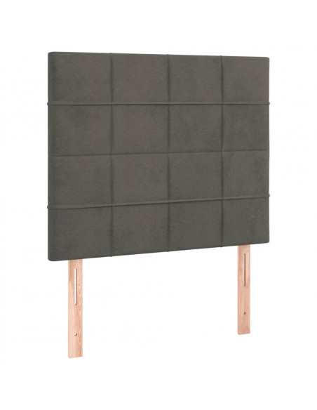 Giroletto a Molle con Materasso Grigio Scuro 80x200 cm Velluto
