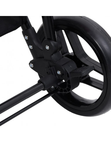 Passeggino 2 in 1 Grigio Chiaro e Nero in Acciaio