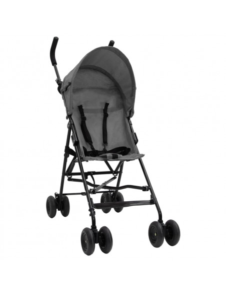 Passeggino Grigio Chiaro e Nero in Acciaio