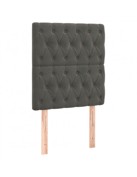 Giroletto a Molle con Materasso Grigio Scuro 80x200 cm Velluto