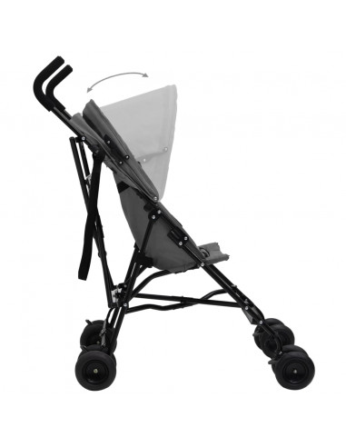 Passeggino Grigio Chiaro e Nero in Acciaio
