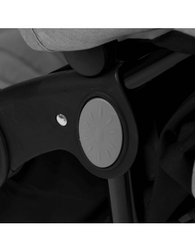 Passeggino Gemellare Grigio Chiaro in Acciaio