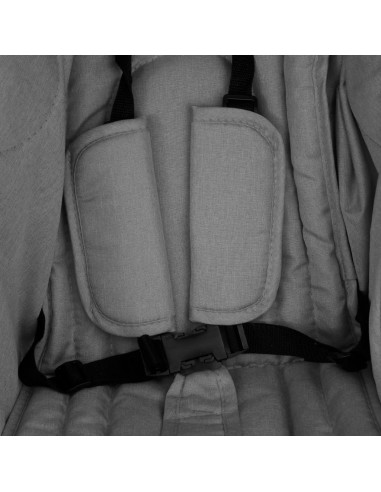 Passeggino Gemellare Grigio Chiaro in Acciaio