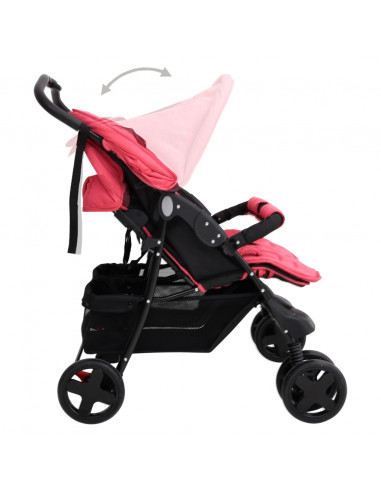 Passeggino Gemellare Rosso in Acciaio