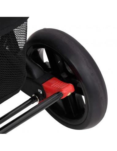 Passeggino Gemellare Rosso in Acciaio