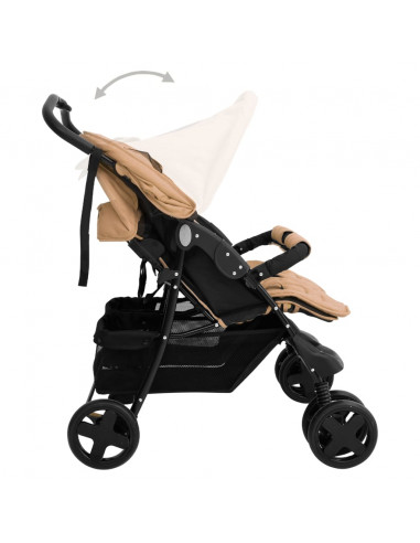 Passeggino Gemellare Tortora in Acciaio