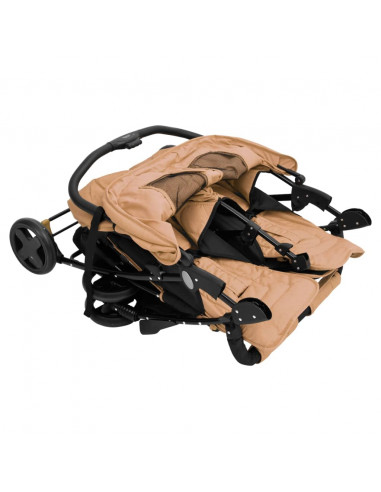 Passeggino Gemellare Tortora in Acciaio