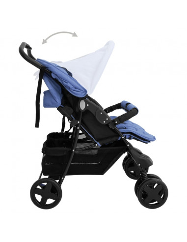 Passeggino Gemellare Blu Marino in Acciaio