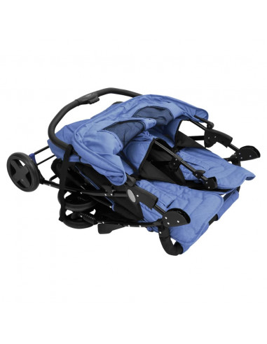 Passeggino Gemellare Blu Marino in Acciaio