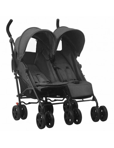 Passeggino Gemellare Antracite in Acciaio