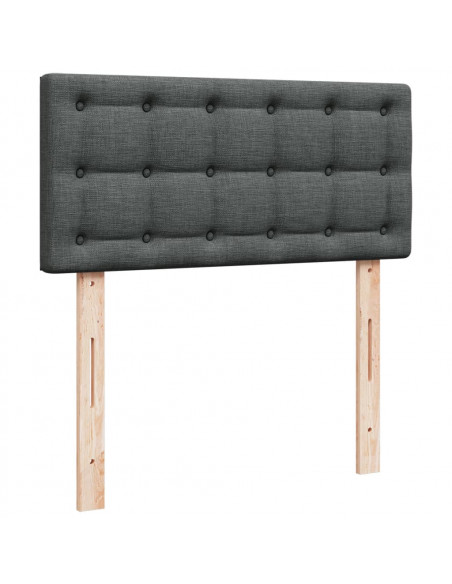 Giroletto a Molle con Materasso Grigio Scuro 90x190 cm Tessuto