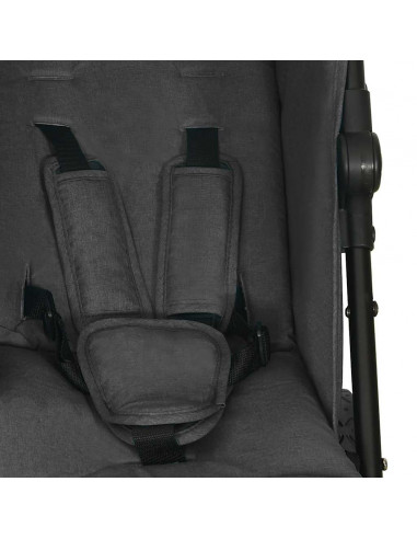 Passeggino Gemellare Antracite in Acciaio