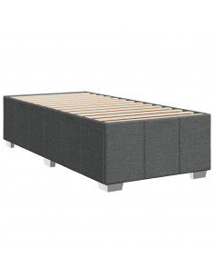 Giroletto a Molle con Materasso Grigio Scuro 90x190 cm Tessuto