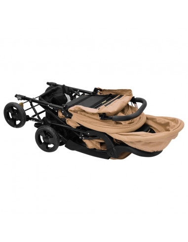 Passeggino Gemellare a Tandem Tortora in Acciaio