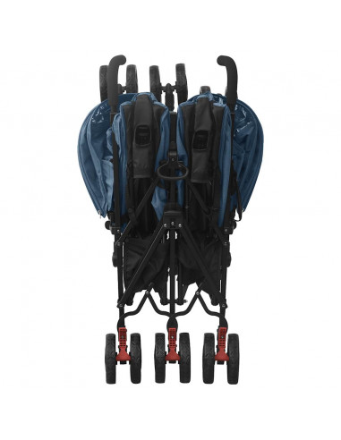 Passeggino Gemellare Blu Marino in Acciaio