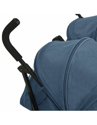 Passeggino Gemellare Blu Marino in Acciaio