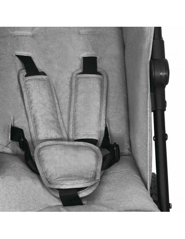 Passeggino Gemellare Grigio Chiaro in Acciaio