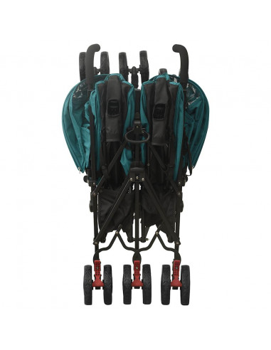 Passeggino Gemellare Verde in Acciaio