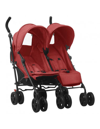 Passeggino Gemellare in Acciaio Rosso