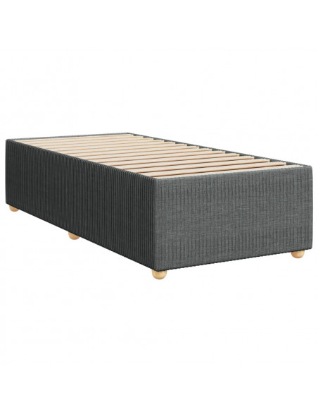 Giroletto a Molle con Materasso Grigio Scuro 90x190 cm Tessuto