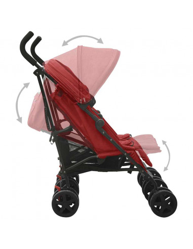 Passeggino Gemellare in Acciaio Rosso