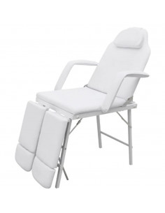 Lettino da Massaggio Portatile in Similpelle 185x78x76cm Bianco 2