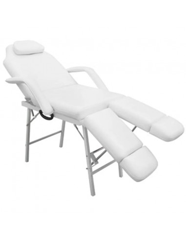 Lettino da Massaggio Portatile in Similpelle 185x78x76cm Bianco