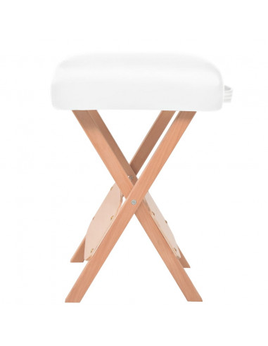 Sgabello da Massaggio Pieghevole Spessore Sedile 12 cm Bianco