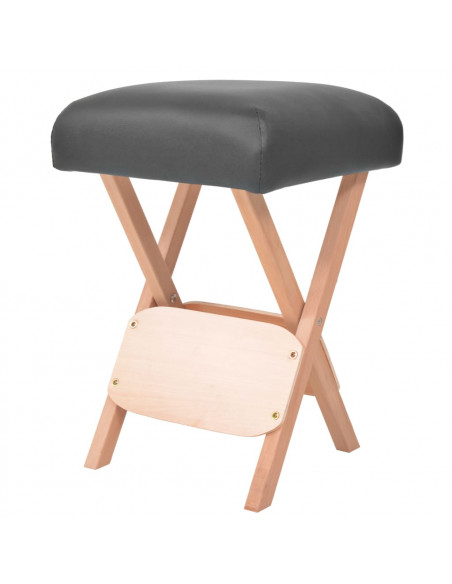 Sgabello da Massaggio Pieghevole Spessore Sedile 12 cm Nero