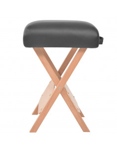 Sgabello da Massaggio Pieghevole Spessore Sedile 12 cm Nero 2