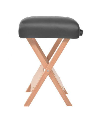 Sgabello da Massaggio Pieghevole Spessore Sedile 12 cm Nero