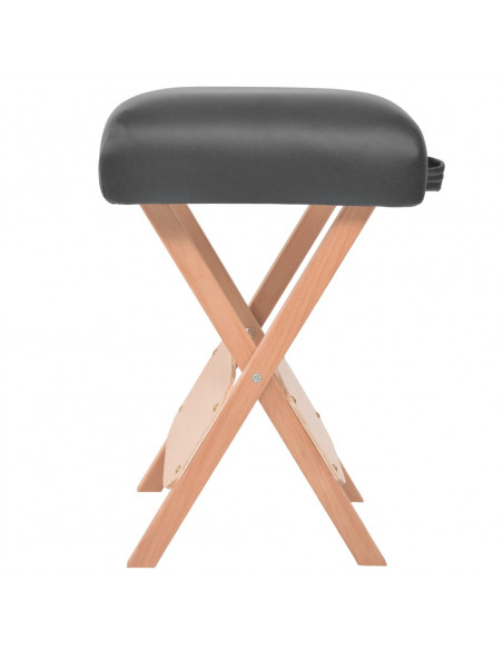 Sgabello da Massaggio Pieghevole Spessore Sedile 12 cm Nero
