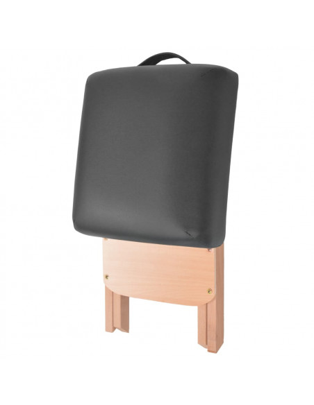 Sgabello da Massaggio Pieghevole Spessore Sedile 12 cm Nero