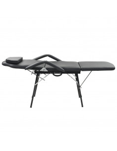 Lettino da Massaggio Portatile in Similpelle 185x78x76 cm Nero 2