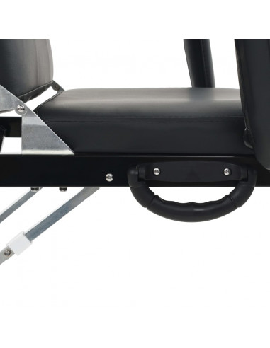 Lettino da Massaggio Portatile in Similpelle 185x78x76 cm Nero